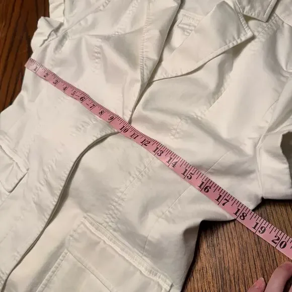 Banana Republic x Trina Turk Belted Utility Top Jacket Size 10 Ivory Summer 2012 - Picture 9 of 10